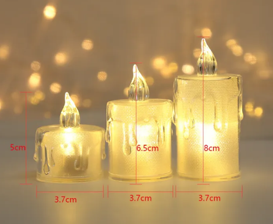 3Pcs LED Flameless Electric Candles 